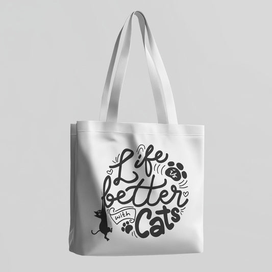 Cat Tote Bag | Eco-Friendly Reusable Tote Bag | Cat Lover Gift | Cat Mom Accessories | Pet Themed Shopping Bag